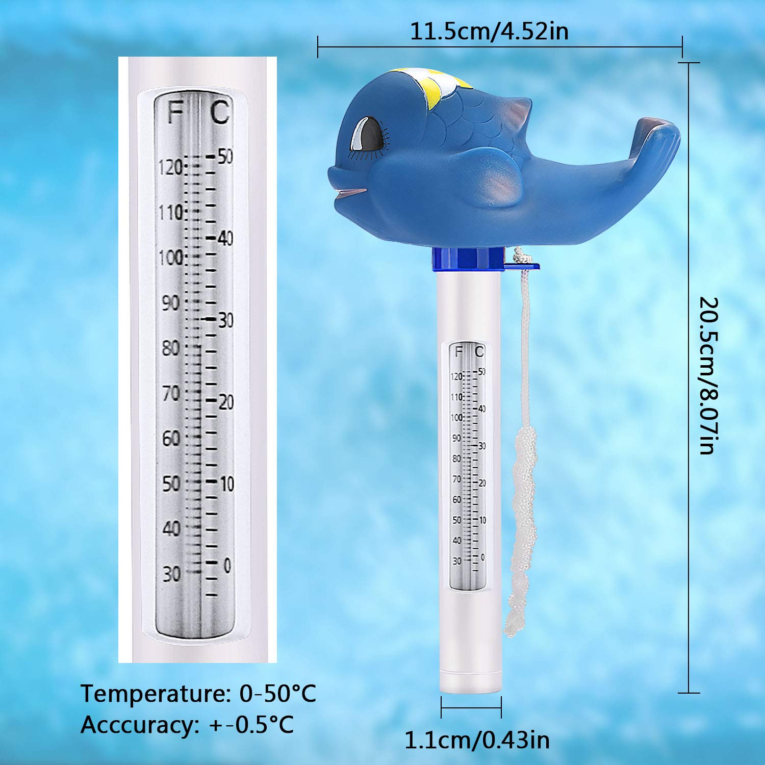Shatter Resistant -10℃ to 50℃ Spas for Outdoor /& Indoor Swimming Pools Jacuzzis /& Aquariums Upgraded Version isilky Floating Pool Thermometer Hot Tubs